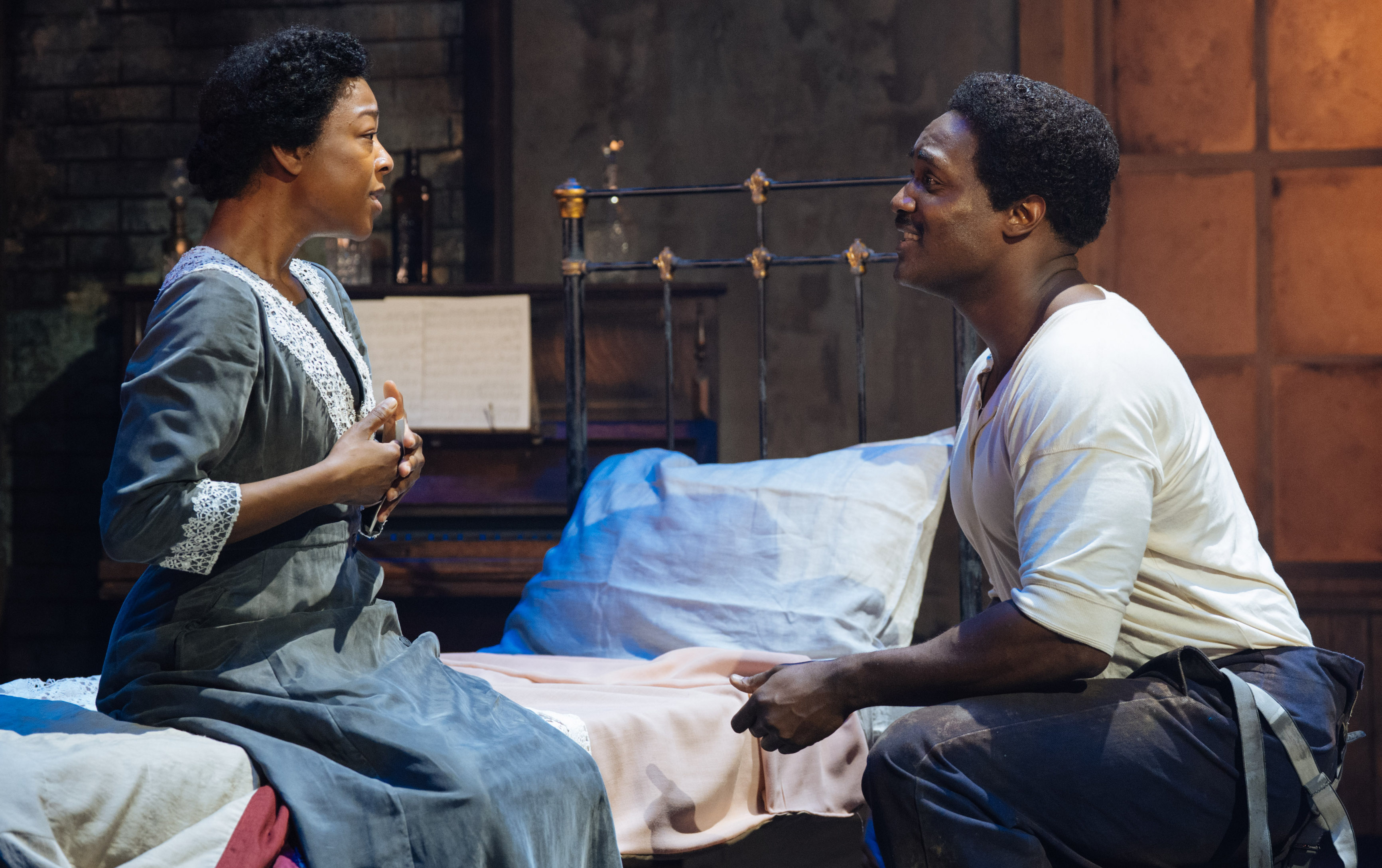 Samira Wiley and Kadiff Kirwin in Intimate Apparel