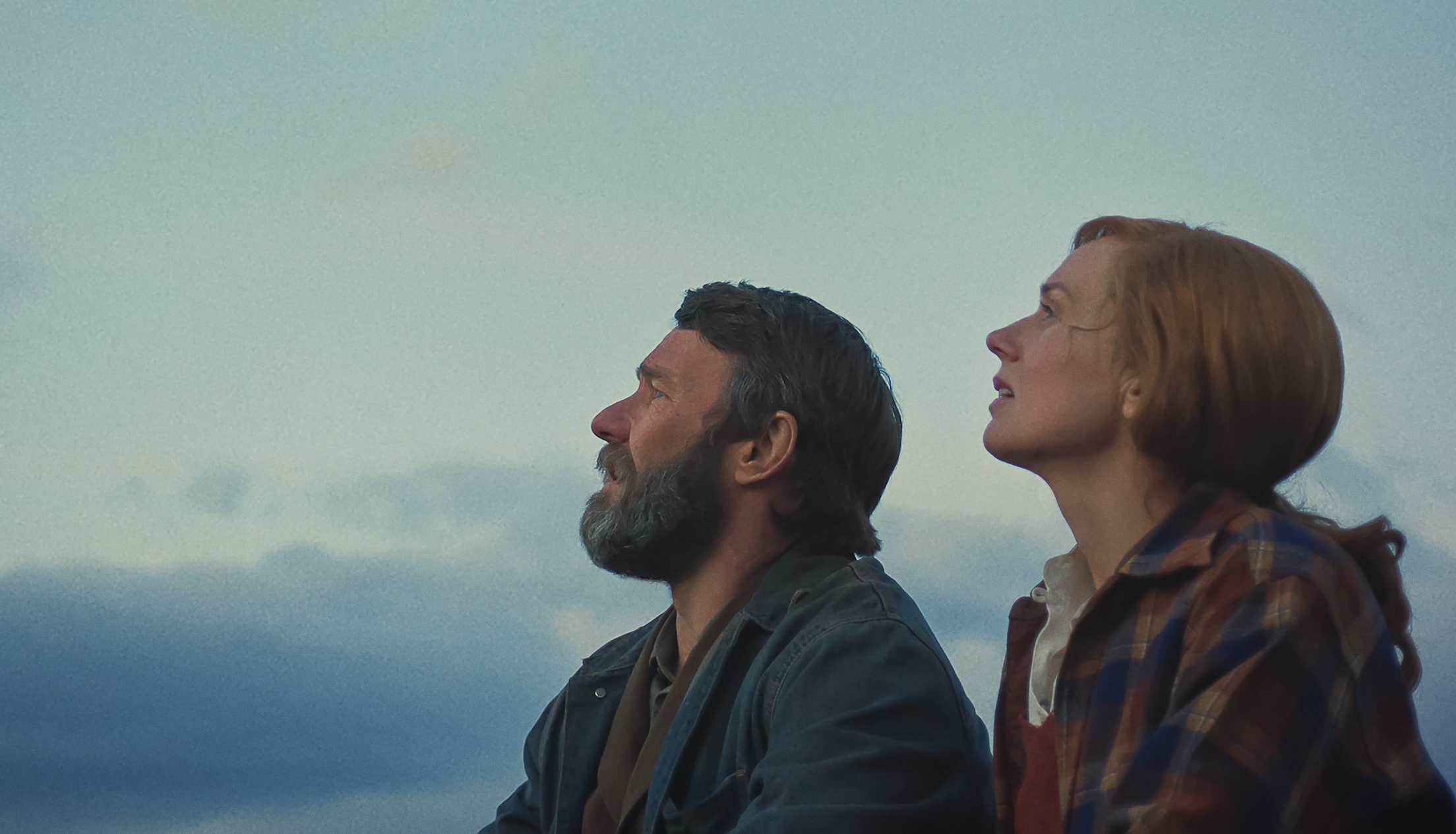 Joel Edgerton as Robert and Kerry Condon as Claire in Train Dreams