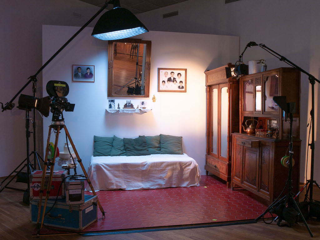 Zineb Sedira Installation view from Dreams Have No Titles at the Hamburger Bahnhof – Nationalgalerie der Gegenwart, Berlin 2023 © Mathieu Carmona © DACS, London