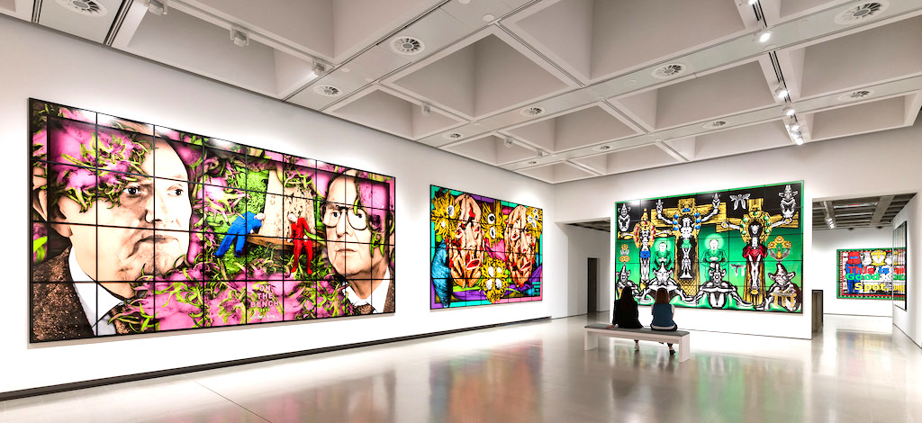 Gilbert & George_ 21ST CENTURY PICTURES. Photo_ Mark Blower. Courtesy of Gilbert & George and the Hayward Gallery