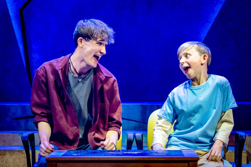 Alfie Blackwell and Tayt Joshua Silverster-Stoller as Sam in The King of Pangea - One day all this will be yours!