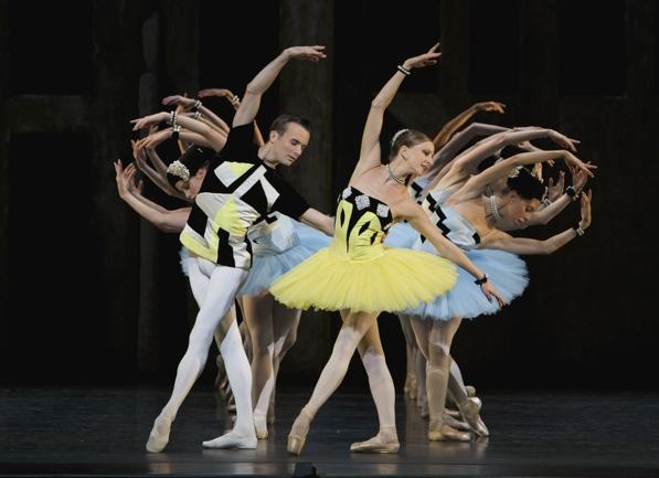 Scottish Ballet's Claire Robertson, Adam Blyde and corps in the extraordinary Scenes de Ballet