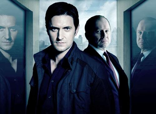 Richard Armitage as Lucas North (left) with Spooks supremo Harry Pearce (Peter Firth)