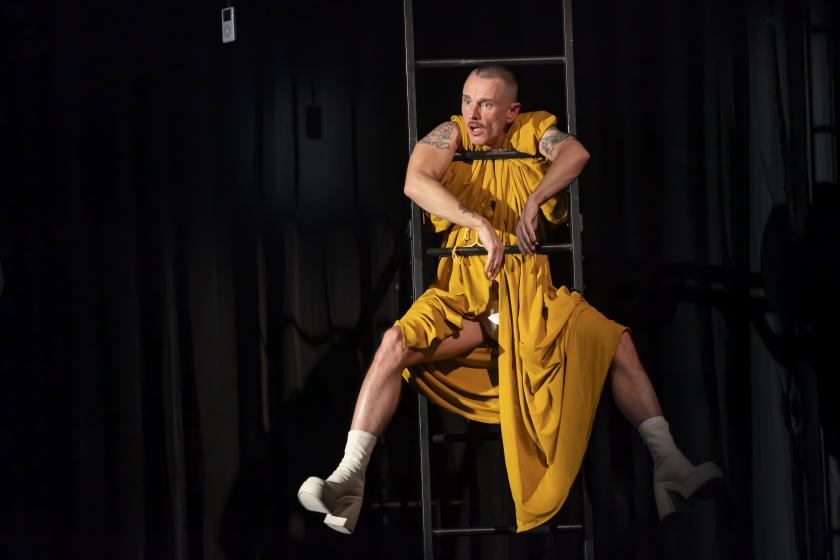 Dickie Beau in 'Showmanism' - hanging around waiting for the next voice to arrive