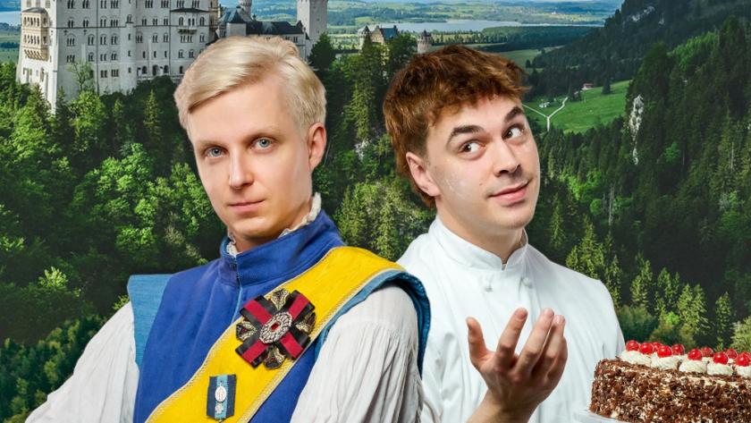 (L-r) Linus Karp and Joseph Martin in will-they-won't-they queer pantomime 'The Fit Prince'