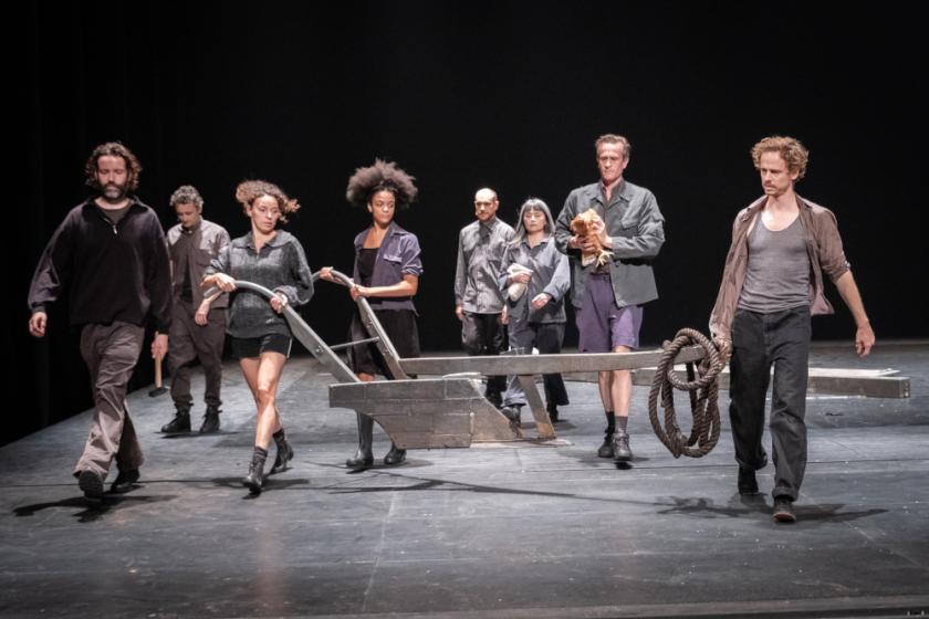 Plough at the ready for the stage-shredding opening to FC Bergman's 'Works and Days'