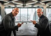Who needs guns or muscles when you can talk someone to death: Dwayne Johnson and Jason Statham as Hobbs and Shaw