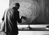'Max Bill teaching Theory of Forms at the Kunstgewerbeschule in Zurich', 1946, by Ernst Scheidegger