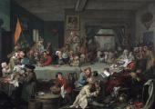 William Hogarth (1697-1764), The Humours of an Election, 1: The Election Entertainment. Oil on canvas, 1754-55