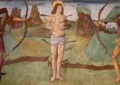 The Martyrdom of Saint Sebastian: a 14th century Italian fresco