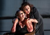 Raddled mother Klytämnestra (Michaela Schuster) terrorised by daughter Elektra (Christine Goerke)