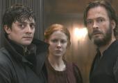 Daniel Solace (Aneurin Barnard), Maura Franklin (Emily Beecham) and Eyk Larsen (Andreas Pietschmann)