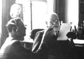 Sigmund Freud, with a man from the BBC: the only voice recording Freud ever made was for the corporation
