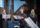 Trio Mediæval, recording in Oslo's Sofienberg Church