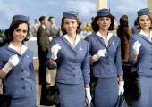 Definitely not Ryanair: (left to right) Maggie, Kate, Colette and Laura usher in the Jet Age