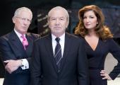 Lord Sugar flanked by his 'eyes and ears', Nick Hewer and Karren Brady