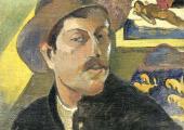 'Self-portrait with Manao tu papau' by Paul Gauguin 