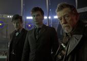 And Hurt makes three: Matt Smith, David Tennant and John Hurt in 'The Day of the Doctor'