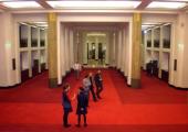 Waiting for the audience in the Salle Pleyel's Art Deco foyer