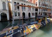 Moored in Venice: One of Alexander Ponomarev's brightly festooned submarines