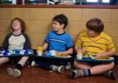 Cartoons made flesh: Grayson Russell, Zachary Gordon and Robert Capron as wimpy kids