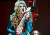 'A glam-rock vision in blue shiny fabric and Heseltinian blond wig': Mark Le Brocq as Ponto the Lion