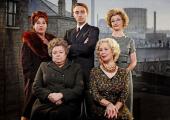 Formidable women: Tony Warren (David Dawson) and female company from 'The Road to Coronation Street'
