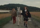 Lead me away: Benedetta Porcaroli (right) with Galatéa Bellugi in 'Amanda'