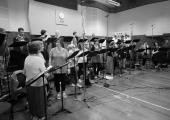 The BBC Singers at the recording session for Bernard Hughes' album