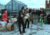 The Beatles on the Apple rooftop at 3 Savile Row, 30 January 1969