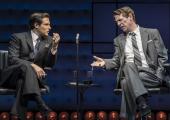 It's showtime!: Ben Rappaport as Jack Paar, Sean Hayes as Oscar Levant