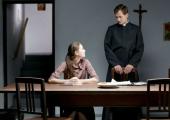 Feeling the weight of the Cross: Maria (Lea van Acken) with her confessor Father Weber (Florian Stetter)