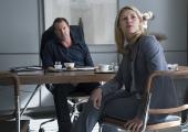 Claire Danes as Carrie Mathison, with new boss Otto Düring (Sebastian Koch)