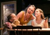 The kids are all right: Gillian Kirkpatrick (centre) with Charlotte and Sophie Pourret Wythe (left and right) in 'The House of Mirrors & Hearts'
