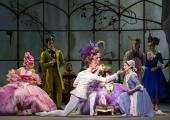 A perfect fit: Vadim Muntagirov as the Prince and Marianela Nuñez as Cinderella with Luca Acri and Gary Avis as the stepsisters