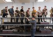 Over the top: Jonathan Munby rehearses the cast of 'First Light'
