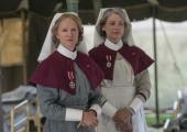 Hermione Norris (left) as Matron Grace Carter and Kerry Fox as Sister Margaret Quayle prepare to admit casualties