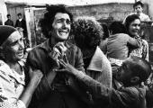 A Turkish Cypriot woman mourns the death of her husband at Ghaziveram, Cyrpus, 1964