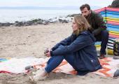 Fun at the beach: Anna Madeley as Kate with David Tennant as Tom