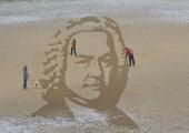Sand art on Elie Beach - the 2018 Bach edition