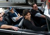 The boys are back in town: the Entourage posse cruises through Hollywood