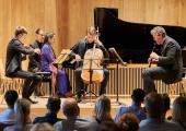 Three British musicians and an Estonian play Messiaen at the Arvo Pärt Centre outside Tallinn, July 2020: violinist Timothy Crawford, pianist and originator of this article Sophia Rahman (who was able to put this together at short notice last summer, but couldn't do so now), cellist Marcel Johannes Kits and clarinettist Matthew Hunt
