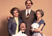 From left: Prunella Scales, Andrew Sachs, John Cleese and Connie Booth