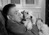 Poulenc in later years with canine friend