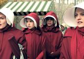 Nightmare in Gilead: Offred (Elisabeth Moss, far right) and her fellow handmaids