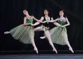 Helen Crawford, James Hay and Anna Rose O'Sullivan sparkle in the pas de trois of 'Emeralds' - part of George Balanchine's 'Jewels' at the Royal Ballet.