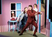 A fun show: Henry Neill as Figaro, Adam Maxey as Dr Bartolo, Benjamin Schilperoort as Don Basilio and Faryl Smith as Berta in Clonter Opera's production of The Barber of Seville