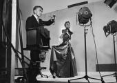 Horst directing a fashion shoot with model Lisa Fonssagrives, 1949