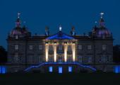 Lighting up the west façade of Houghton Hall