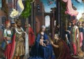 Jan Gossaert's The Adoration of the Kings, in which even the angels have coloured wings
